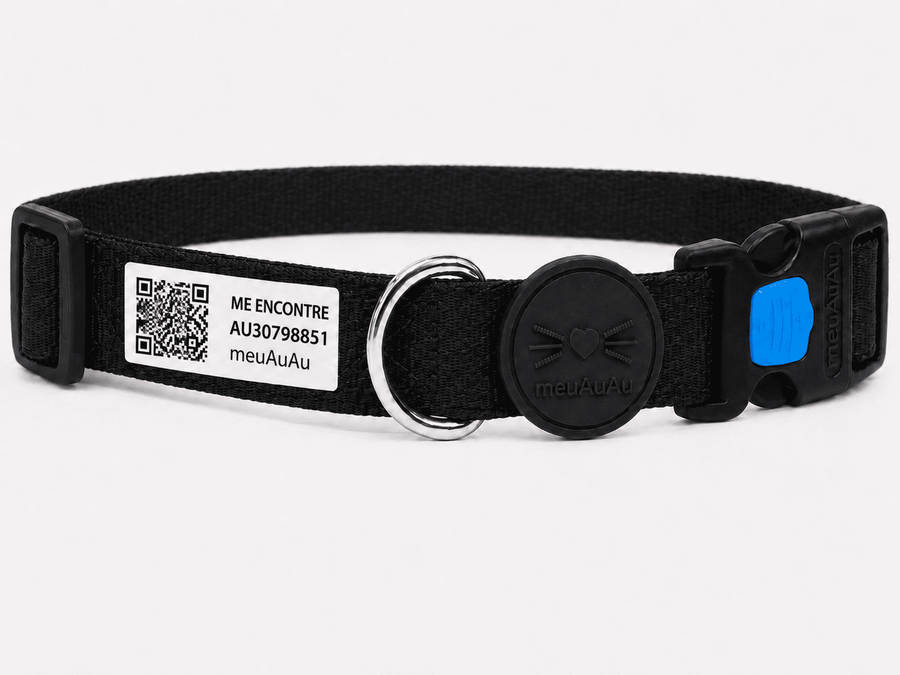 Coleira QR Code para gato BLACK