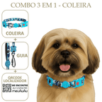 COMBO 3 EM 1: COLEIRA+ GUIA + LOCALIZADOR
