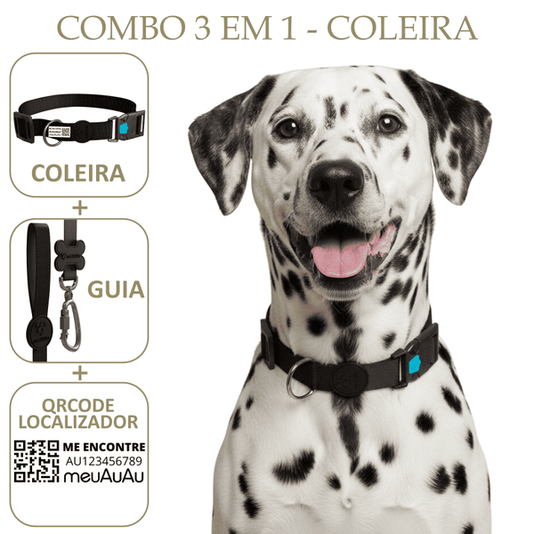 COMBO 3 EM 1: COLEIRA+ GUIA + LOCALIZADOR