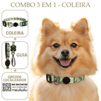 COMBO 3 EM 1: COLEIRA+ GUIA + LOCALIZADOR