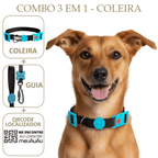 COMBO 3 EM 1: COLEIRA+ GUIA + LOCALIZADOR