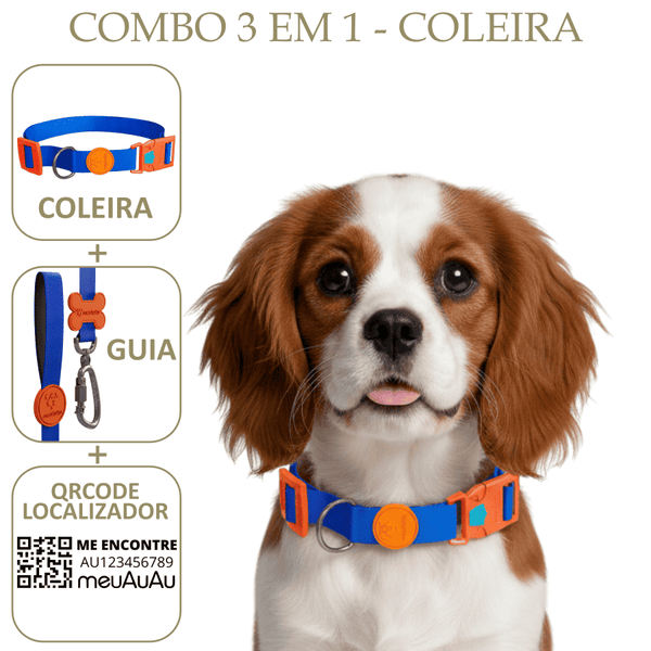 COMBO 3 EM 1: COLEIRA+ GUIA + LOCALIZADOR