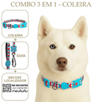 COMBO 3 EM 1: COLEIRA+ GUIA + LOCALIZADOR