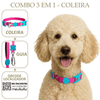 COMBO 3 EM 1: COLEIRA+ GUIA + LOCALIZADOR