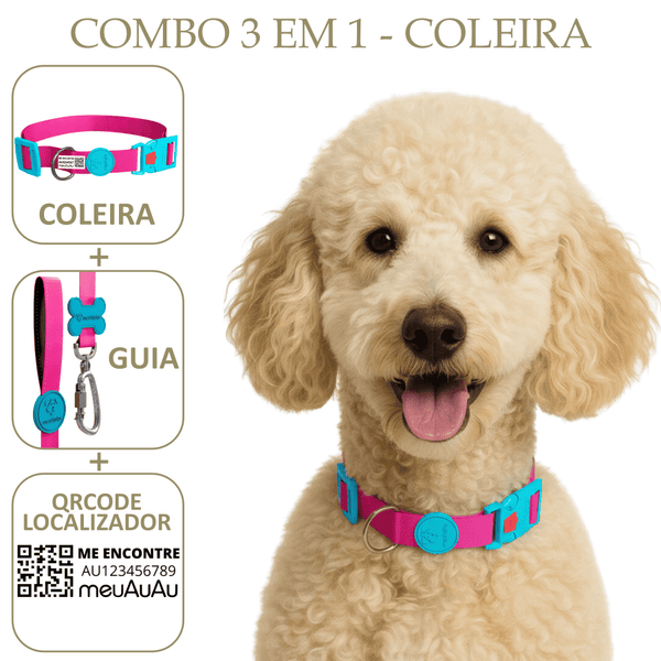 COMBO 3 EM 1: COLEIRA+ GUIA + LOCALIZADOR