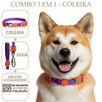 COMBO 3 EM 1: COLEIRA+ GUIA + LOCALIZADOR