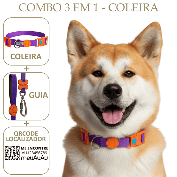 COMBO 3 EM 1: COLEIRA+ GUIA + LOCALIZADOR